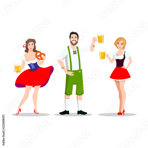 October fest character flat illustration isolated
