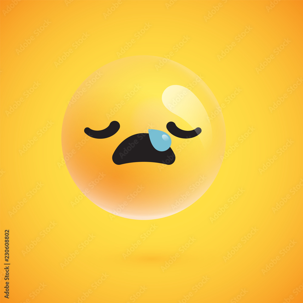 Cute high-detailed yellow emoticon for web, vector illustration Cute high-detailed yellow emoticon for web, vector illustration