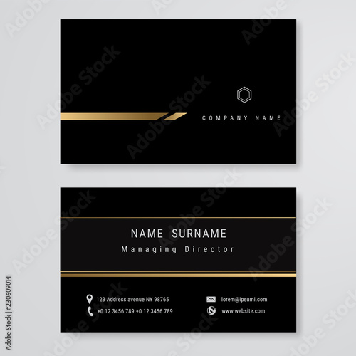 black business card clean design vector template