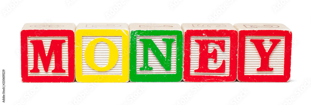 Wooden alphabet blocks isolated on white background Wooden alphabet blocks isolated on white background