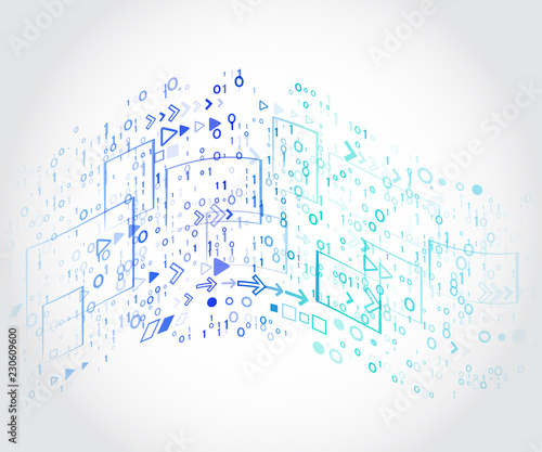 Big data flow vector illustration.