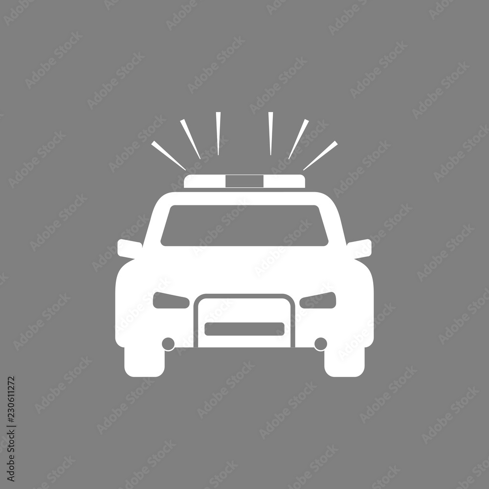 Obraz premium Police car icon. Vector illustrations. Flat design.