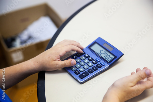 Boy with a calculator