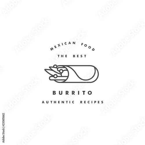 Vector design template logo and emblem - mexican burrito. Logos in trendy linear style isolated on white background.