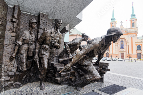 Part of the Warsaw Uprising Monument, a memorial dedicated to the Warsaw Uprising of 1944, in Warsaw, Poland photo