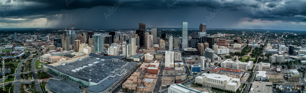 A storm cell approaches downtown Denver.