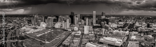 A storm cell approaches downtown Denver.