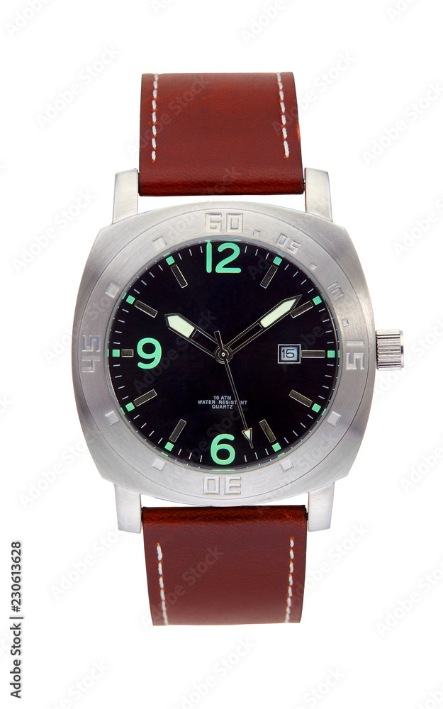 Silver wrist watch isolated with clipping path Silver wrist watch isolated with clipping path