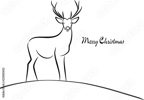 Merry Christmas - Hirsch - Grußkarte