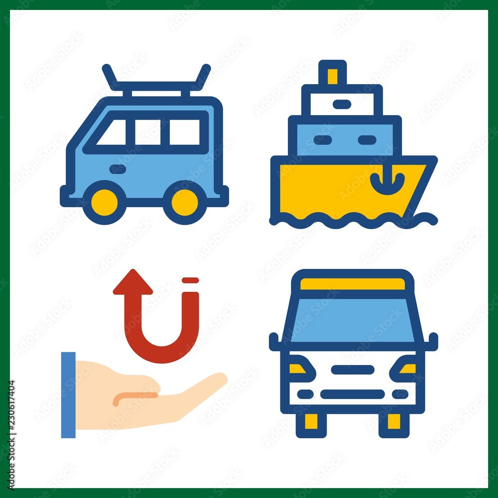 Naklejka premium shipping icon. receive and van vector icons in shipping set. Use this illustration for shipping works.