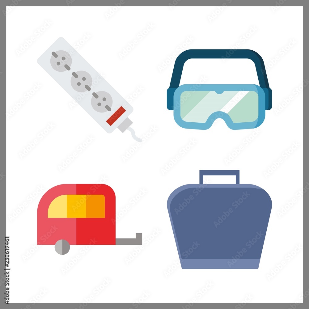 mobile icon. socket and motorhome vector icons in mobile set. Use this illustration for mobile works.