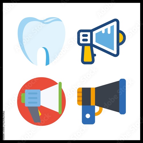 attention icon. toot and megaphone vector icons in attention set. Use this illustration for attention works.