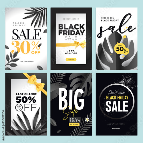 Black Friday sale. Vector illustration concepts of online shopping website and mobile website banners, posters, newsletter designs, ads, coupons, social media banners, marketing material.