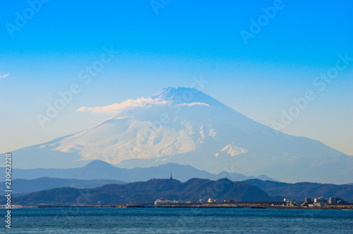 scenic view of fuji during winter