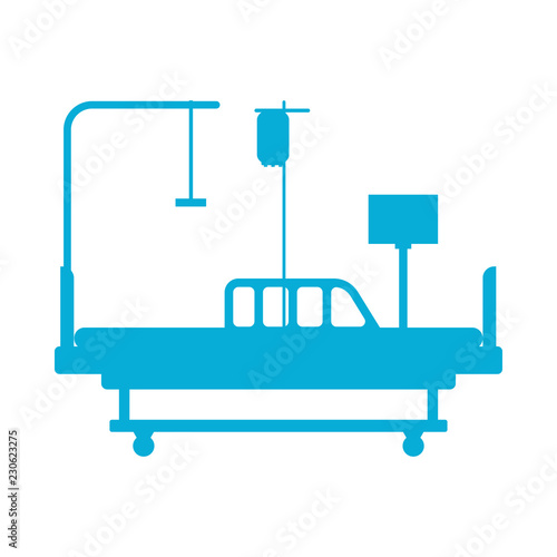Medical bed isolated. hospital bed clinic. patient bedstead