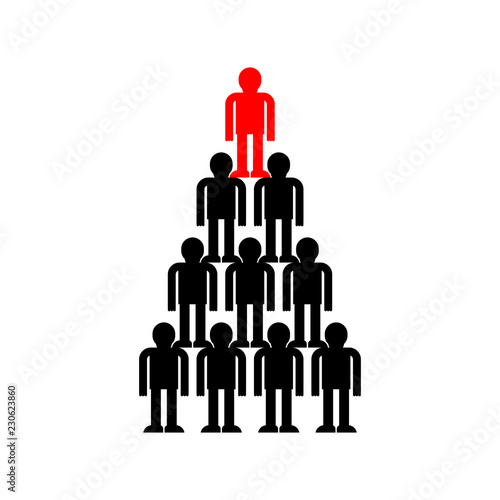 Pyramid Company structure leader. Subordination system business. Boss on top.  leader