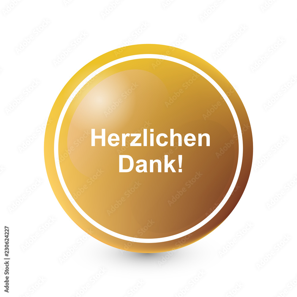 Herzlichen Dank! - goldener Button Herzlichen Dank! - goldener Button