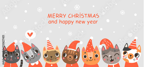 Christmas card with cats