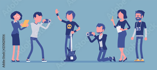 Famous rockstar and journalists