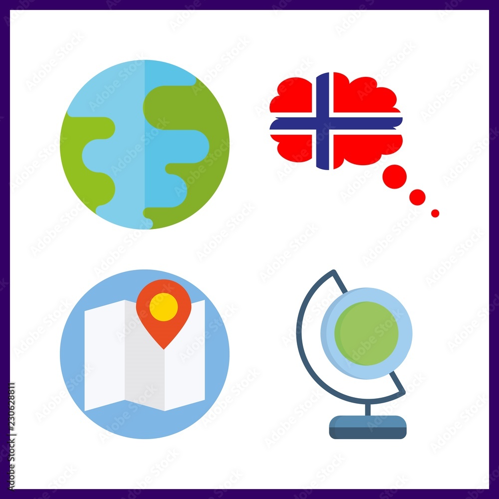 4 north icon. Vector illustration north set. planet earth and earth globe icons for north works 4 north icon. Vector illustration north set. planet earth and earth globe icons for north works