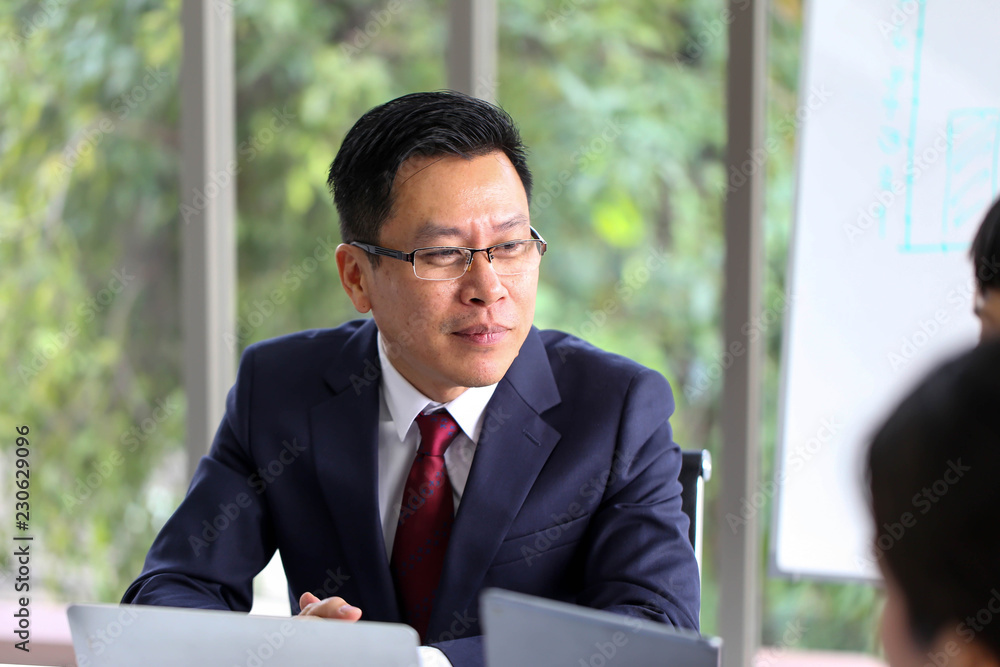 Senior business man asia with Business Group Meeting Discussion Strategy Working Concept. Senior business man asia with Business Group Meeting Discussion Strategy Working Concept.