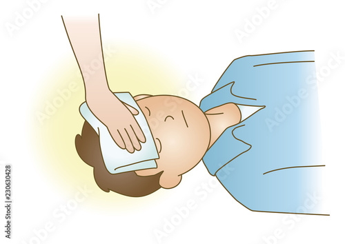 応急手当イラスト23 頭の強打 圧迫止血 Stock Vector Adobe Stock