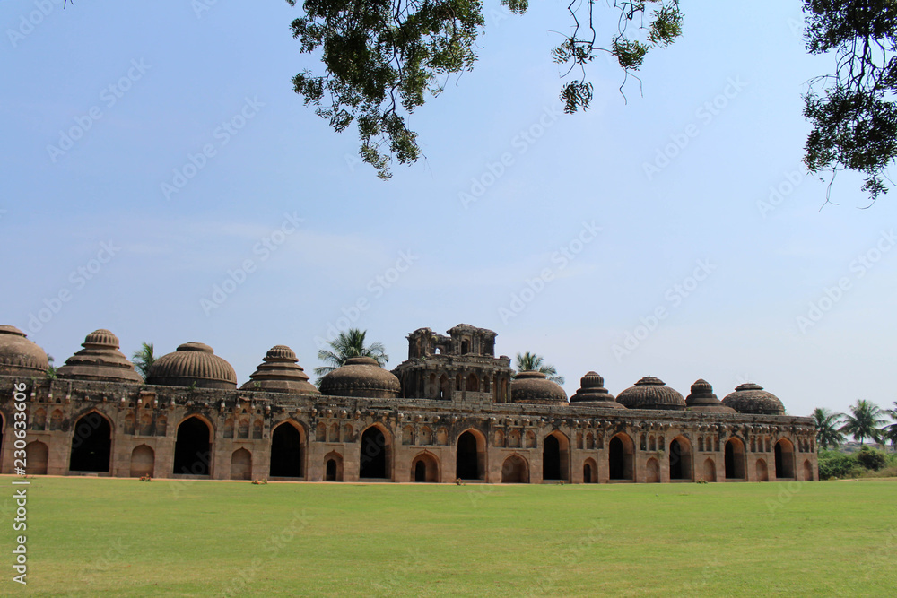 The ruins around Elephant Stable in Hampi