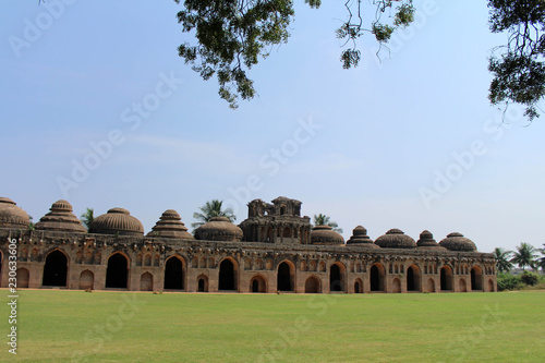 The ruins around Elephant Stable in Hampi photo