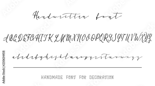 Modern Calligraphy Vintage Handwritten vector Font for Lettering.Trendy Retro Calligraphy Script.