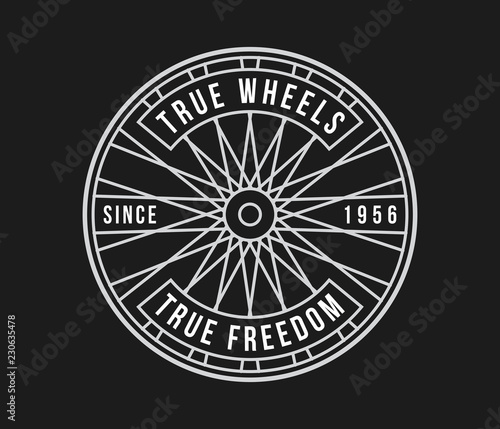 Bicycles true wheels white on black