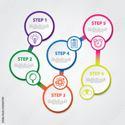 Circle infographics template. business presentation vector illustration
