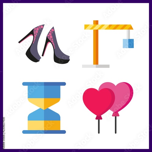 object icon. winch and balloons vector icons in object set. Use this illustration for object works.