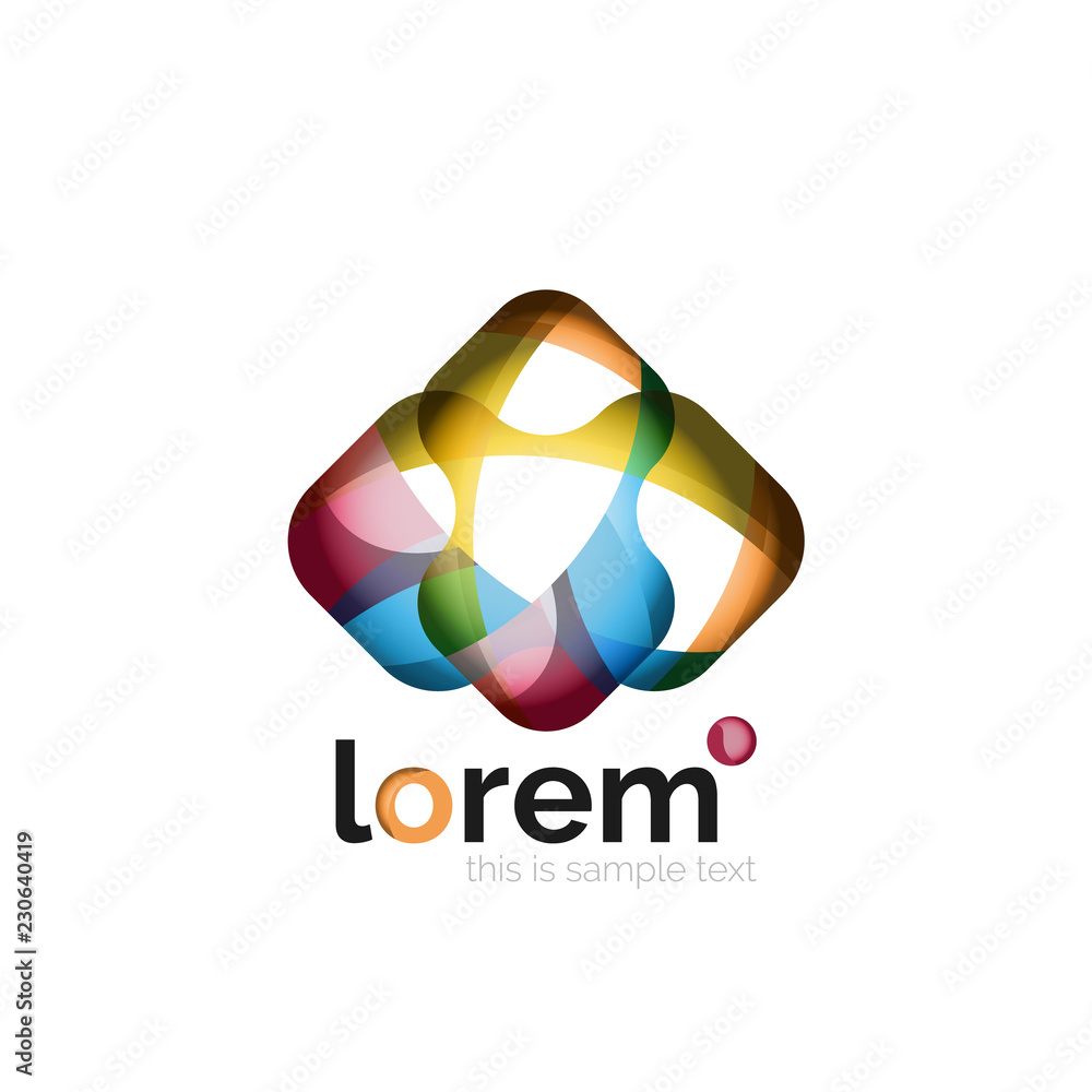 Geometric abstract business icon template, smooth shape Geometric abstract business icon template, smooth shape