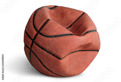 Old deflated basketball photo