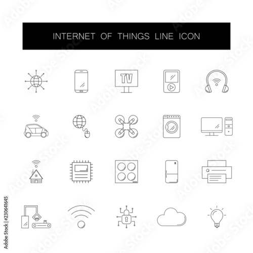 Line icons set. Internet of Things pack. Vector illustration 