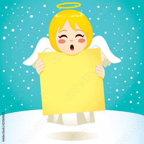 Cute singing angel holding ...