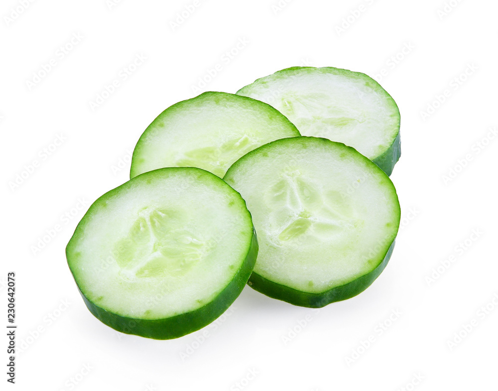 Fresh slice cucumber on a white background. Fresh slice cucumber on a white background.
