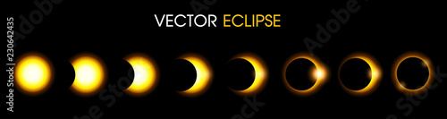 Solar Eclipse of the sun. illustration Vector EPS10