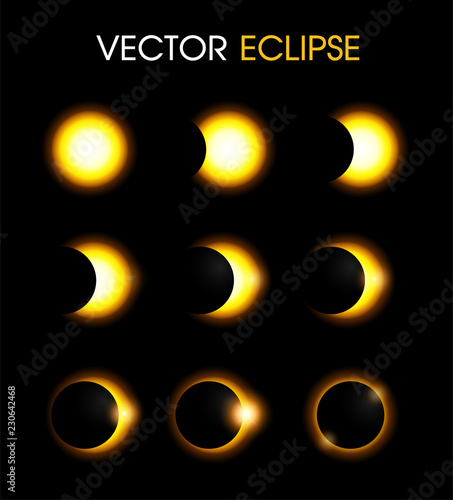 Solar Eclipse of the sun. illustration Vector EPS10