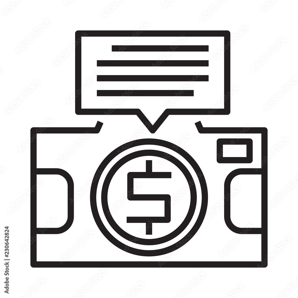 camera detail information line icon camera detail information line icon