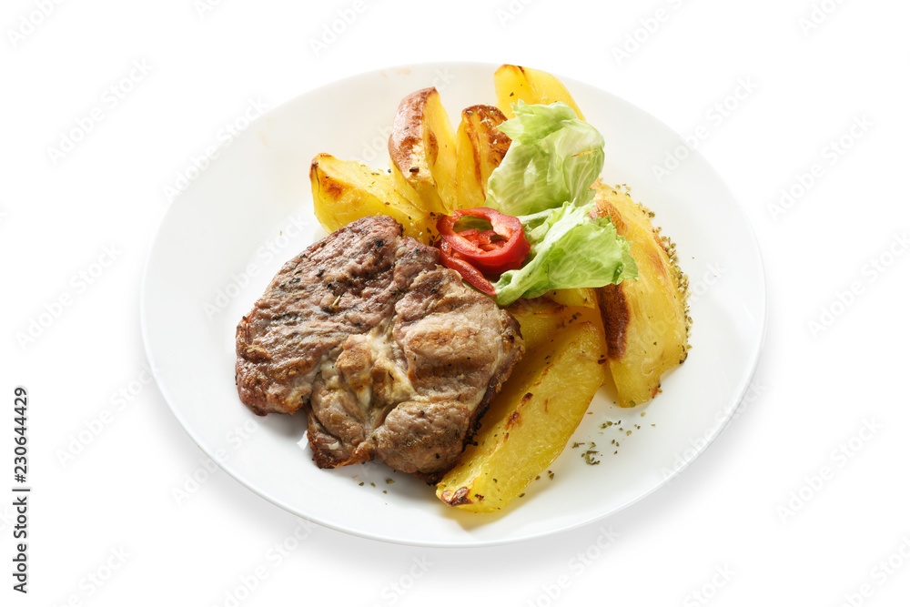 Grilled steak with potatoes Grilled steak with potatoes