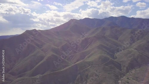 Aerial view of beautiful Andalusian landscape mountains from south of Spain Costa del Sol Malaga 
