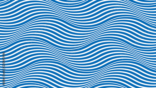 Water waves seamless pattern, vector curve lines abstract repeat tiling background, blue colored rhythmic waves.