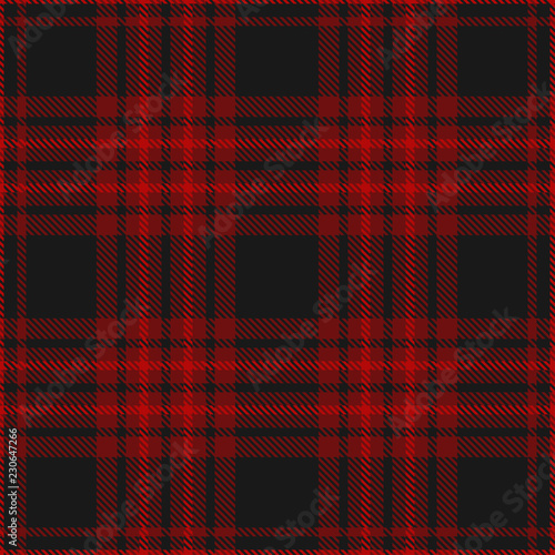 Plaid pattern in black and burgundy. Seamless fabric texture. 