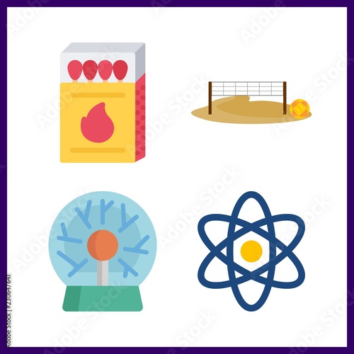 4 ball icon. Vector illustration ball set. voleyball ground and physics icons for ball works