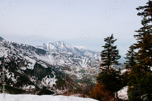 Charming snow mountain of Japan alps on Tateyama Kurobe Alpine Route, Toyama - Japan