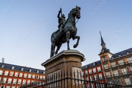 Statue of King Philip III in the Plaza de Mayor, Madrid Spain