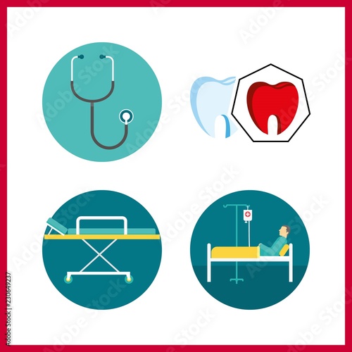 illness icon. spoiled tooth and patient vector icons in illness set. Use this illustration for illness works.