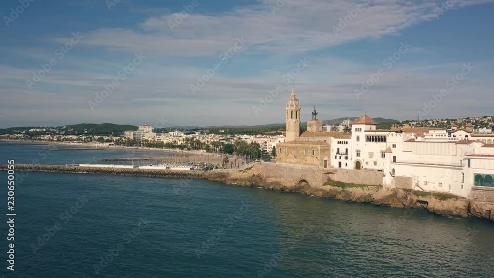 Aerial view of Sitges, small town near Barcelona Aerial view of Sitges, small town near Barcelona