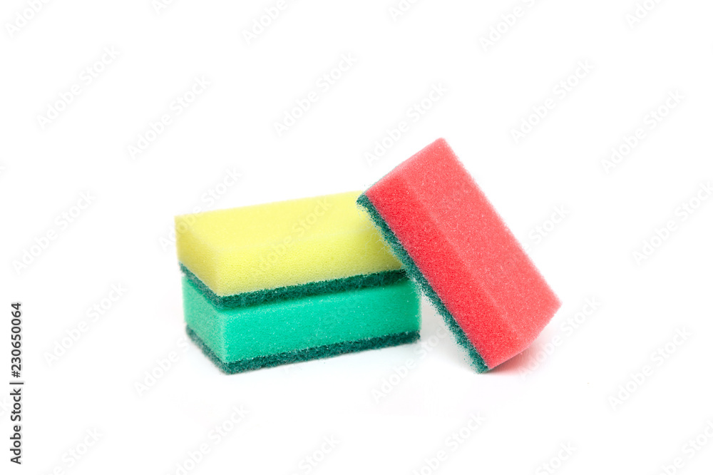 Sponge for washing dishes on a white background Sponge for washing dishes on a white background